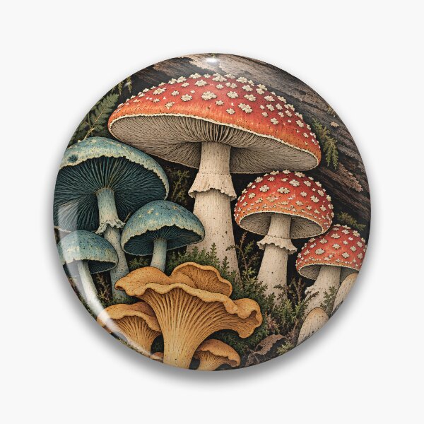 Item preview, Enchanted Woodland Mushrooms – Forestcore Nature Mushroom Art designed and sold by Origamoart.