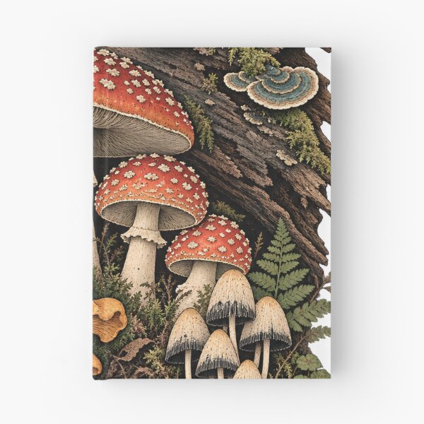 Item preview, Enchanted Woodland Mushrooms – Forestcore Nature Mushroom Art designed and sold by Origamoart.
