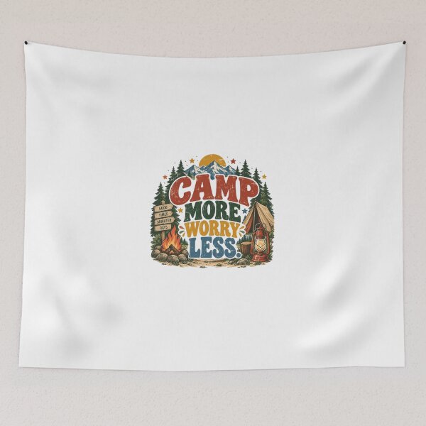 Item preview, Camp More Worry Less Camping Outdoors Adventure Nature Lover designed and sold by JonesFlora2025.