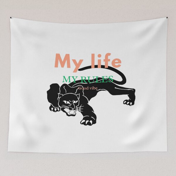 Item preview, My Life My Rules Tiger – Bold Motivational Quote Wild Cat Design designed and sold by Zack4Fashion.