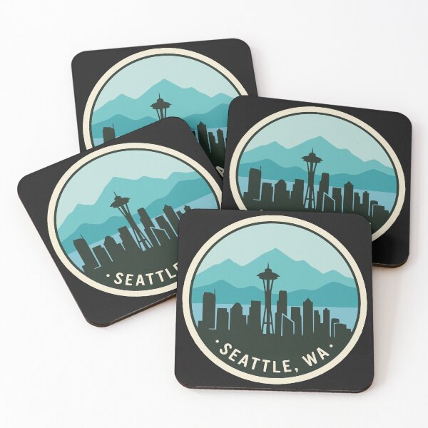 Item preview, Seattle Washington Skyline Retro Badge designed and sold by Travelpeak.