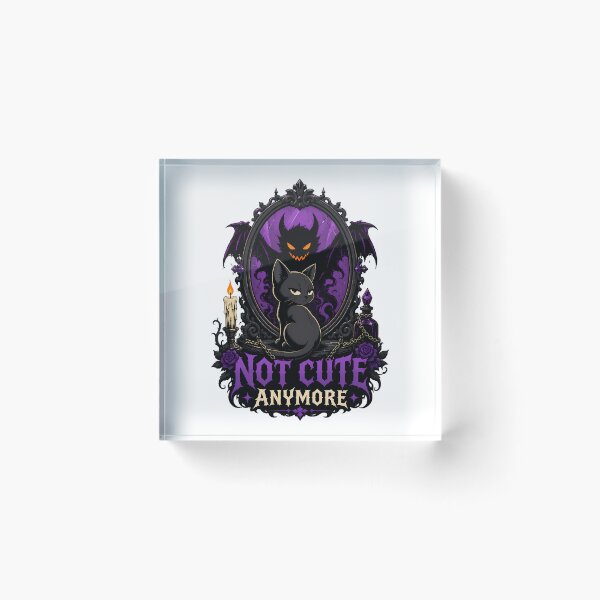 Item preview, Gothic Black Cat Demon Reflection Spooky Pastel Goth designed and sold by chattsuede.
