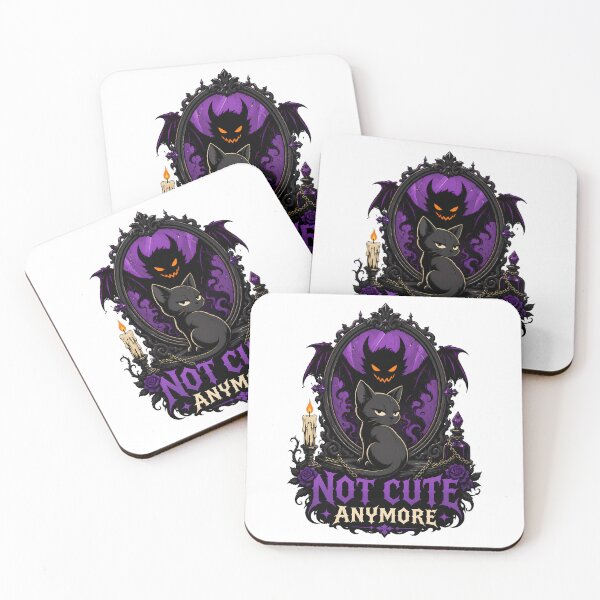 Item preview, Gothic Black Cat Demon Reflection Spooky Pastel Goth designed and sold by chattsuede.