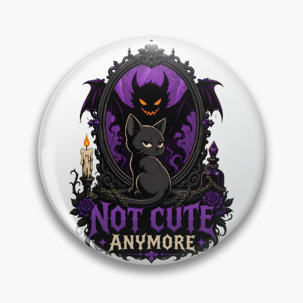 Item preview, Gothic Black Cat Demon Reflection Spooky Pastel Goth designed and sold by chattsuede.