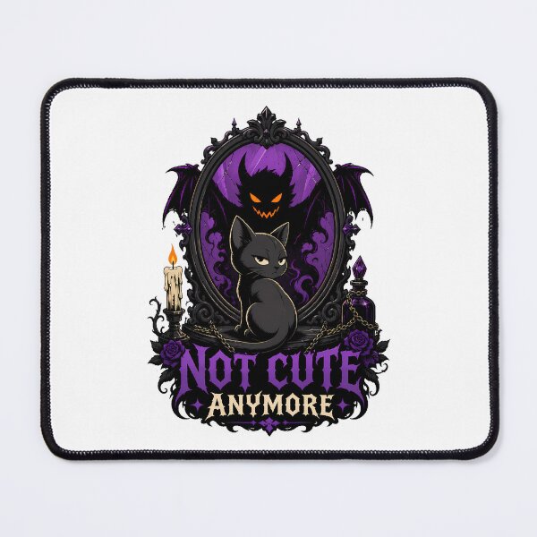 Item preview, Gothic Black Cat Demon Reflection Spooky Pastel Goth designed and sold by chattsuede.