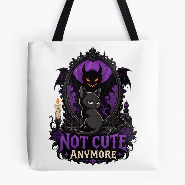 Item preview, Gothic Black Cat Demon Reflection Spooky Pastel Goth designed and sold by chattsuede.