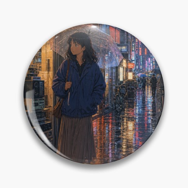Item preview, Rainy Night Electronics Shop Anime Girl designed and sold by vekotpu.