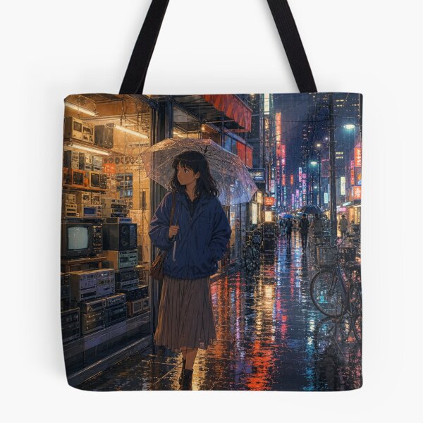Item preview, Rainy Night Electronics Shop Anime Girl designed and sold by vekotpu.