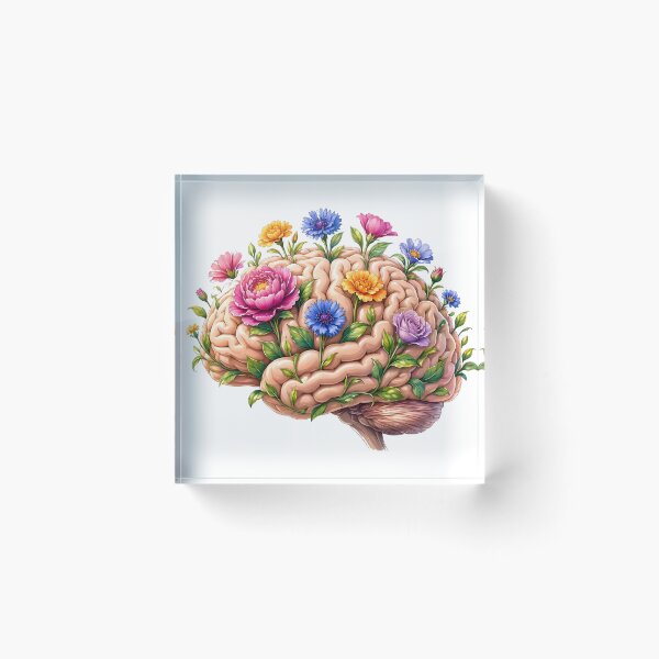 Item preview, Mental Health Floral Brain and Blooming Wildflowers designed and sold by CraftyValley.