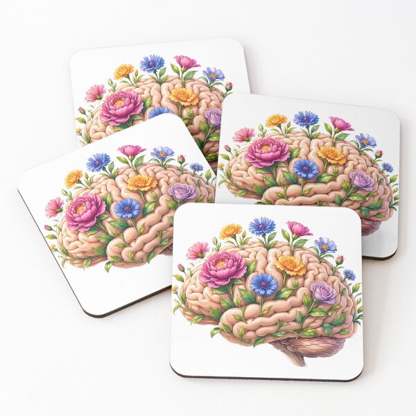 Item preview, Mental Health Floral Brain and Blooming Wildflowers designed and sold by CraftyValley.