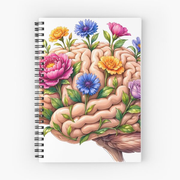 Item preview, Mental Health Floral Brain and Blooming Wildflowers designed and sold by CraftyValley.