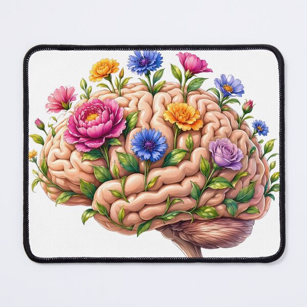 Item preview, Mental Health Floral Brain and Blooming Wildflowers designed and sold by CraftyValley.