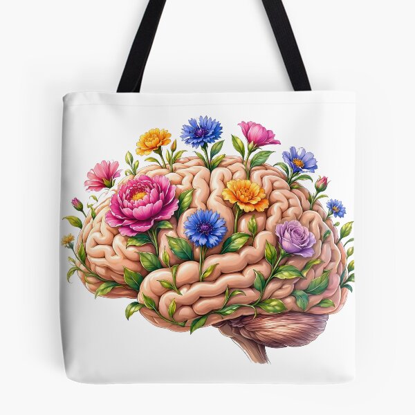 Item preview, Mental Health Floral Brain and Blooming Wildflowers designed and sold by CraftyValley.