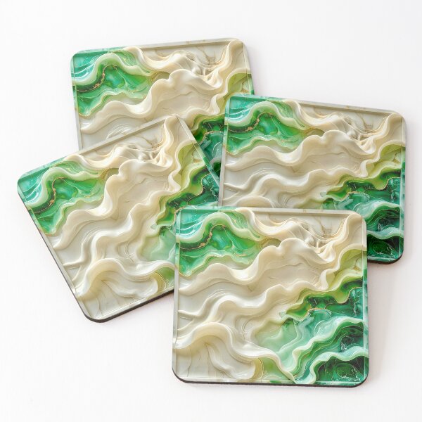 Item preview, Polished Malachite and Gold Geometric Relief designed and sold by Vicky Brago-Mitchell®.