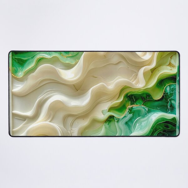 Item preview, Polished Malachite and Gold Geometric Relief designed and sold by Vicky Brago-Mitchell®.