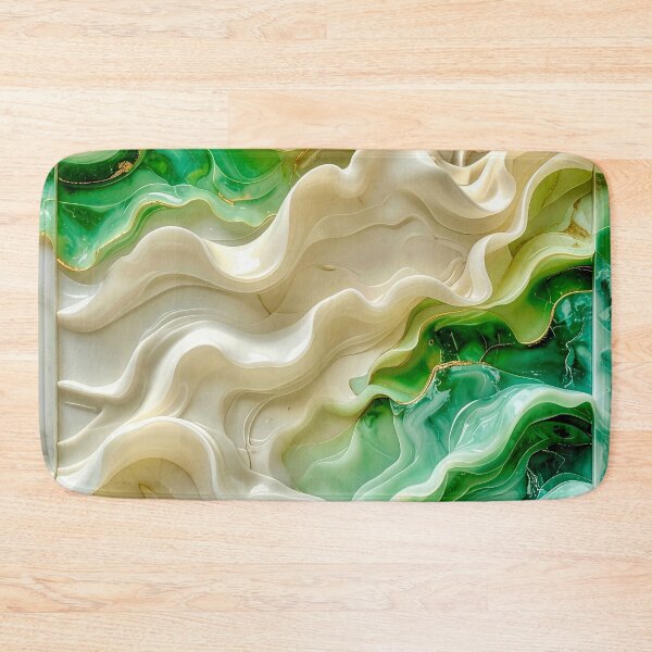 Item preview, Polished Malachite and Gold Geometric Relief designed and sold by Vicky Brago-Mitchell®.