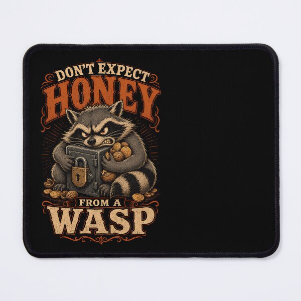 Item preview, Don't Expect Honey From a Wasp – Greedy Raccoon Dark Humor designed and sold by CalmDownZone ⭐️⭐️⭐️⭐️⭐️.