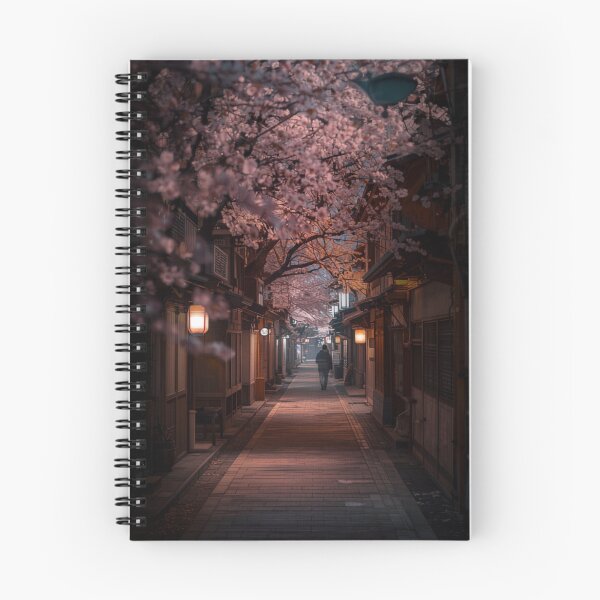 Item preview, Lantern-Lit Alley in Old Kyoto, Cherry Blossom Season designed and sold by NihonKamonScape.
