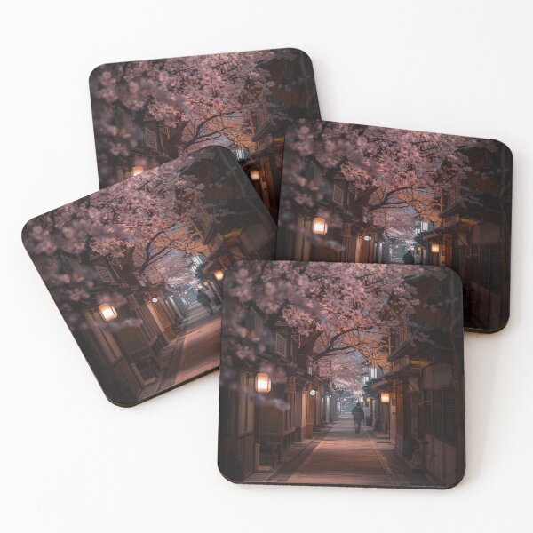 Item preview, Lantern-Lit Alley in Old Kyoto, Cherry Blossom Season designed and sold by NihonKamonScape.