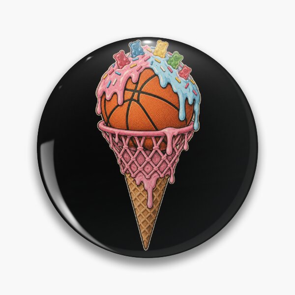 Item preview, Vintage Basketball Ice Cream Cone Drip Funny Sports Dessert designed and sold by CF_VintageDesign.