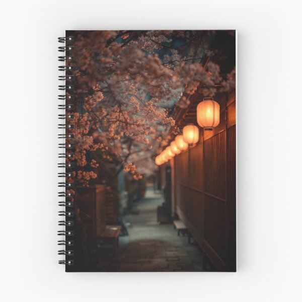 Item preview, Glowing Lanterns Under Cherry Blossoms, Kyoto designed and sold by NihonKamonScape.