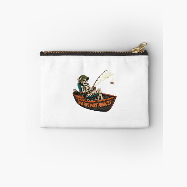 Item preview, Funny Fishing Skeleton Just Five More Minutes Angler designed and sold by chattsuede.