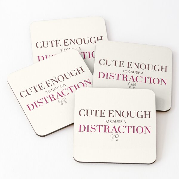 Item preview, Cute Enough To Cause A Distraction | Berry Serif & Ribbon Bow Graphic Typography designed and sold by Sparkle First Co..