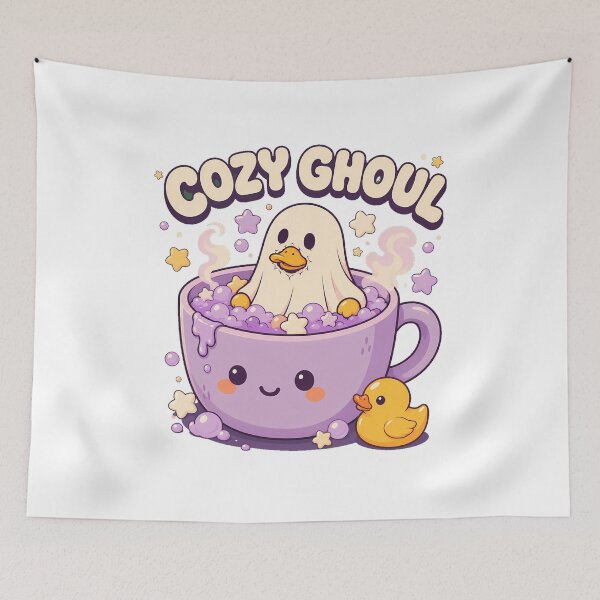 Item preview, Cozy Ghoul Ghost Duck Pastel Goth Halloween designed and sold by chattsuede.
