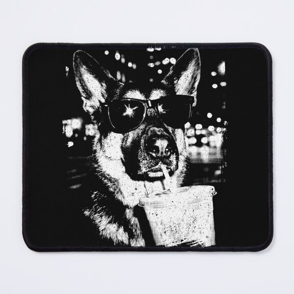 Item preview, German Shepherd Drinking Iced Coffee designed and sold by LiuTiuuu.