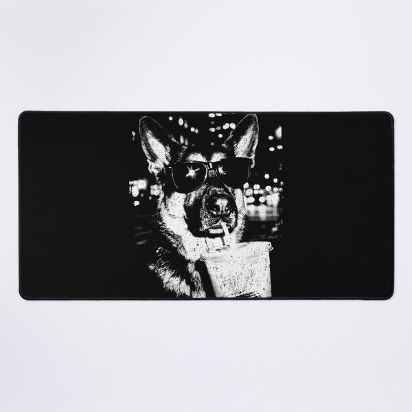 Item preview, German Shepherd Drinking Iced Coffee designed and sold by LiuTiuuu.