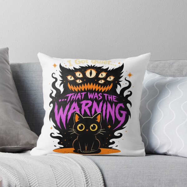 Item preview, Spooky Goth Cat Warning For Silent Introverts designed and sold by chattsuede.