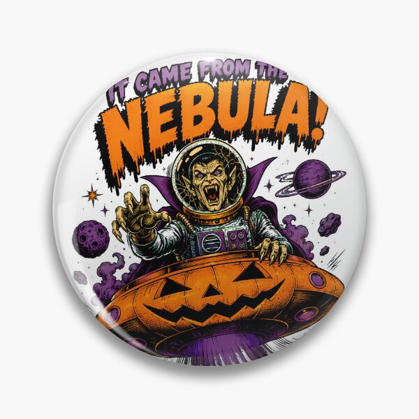 Item preview, Vampire Astronaut Pumpkin UFO Pulp Halloween Horror designed and sold by chattsuede.