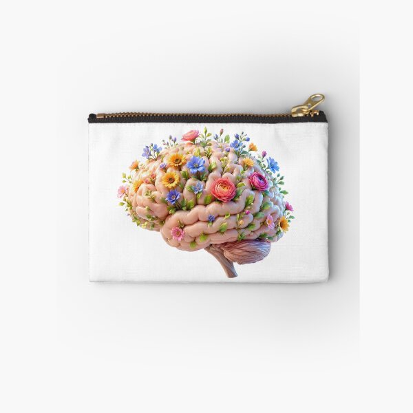 Item preview, Mindfulness Floral Brain with Dainty Spring Wildflowers designed and sold by CraftyValley.