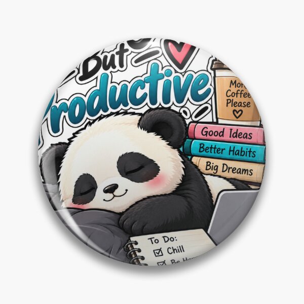 Item preview, Lazy But Productive Panda Sticker – Cute Coffee & Productivity designed and sold by zezoro321.