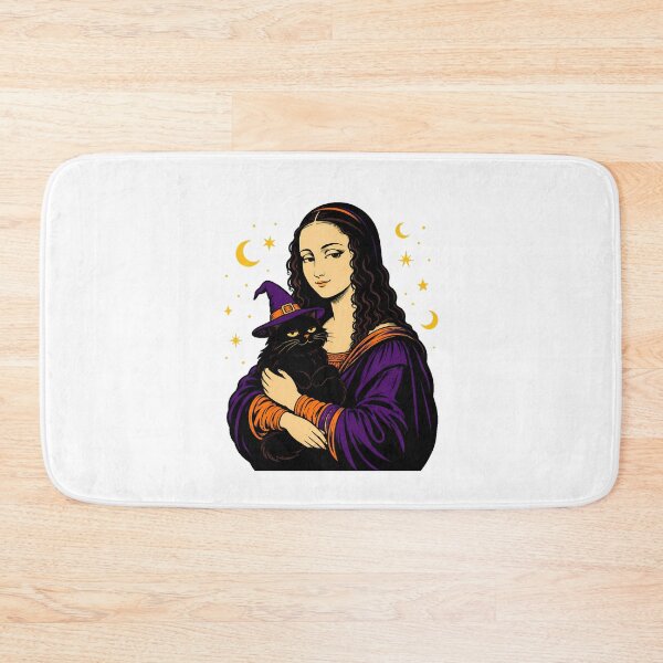 Item preview, Witchy Mona Lisa Black Cat Halloween Portrait designed and sold by chattsuede.