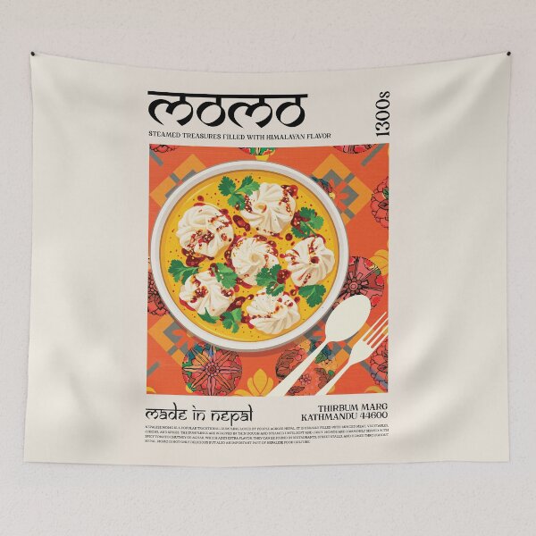 Item preview, Nepalese Momo Vintage Food designed and sold by SurfolioPrints.