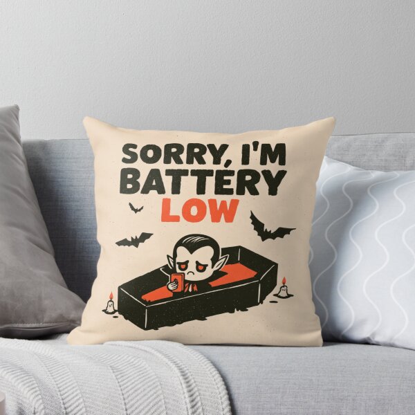 Item preview, Sorry I'm Battery Low Vampire Halloween Humor designed and sold by NicolasGlowArt.