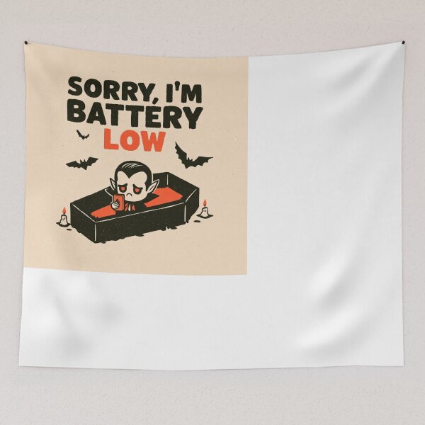 Item preview, Sorry I'm Battery Low Vampire Halloween Humor designed and sold by NicolasGlowArt.