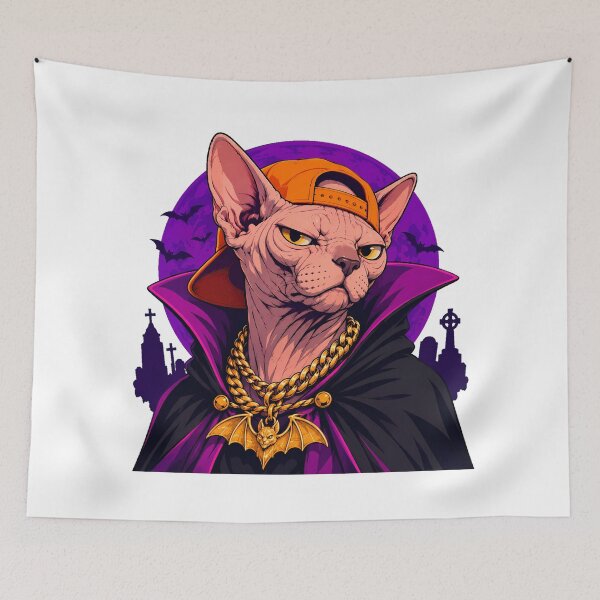 Item preview, Streetwear Vampire Sphynx Cat Gothic Halloween Mascot designed and sold by chattsuede.