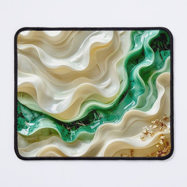 Item preview, Duality of Ivory Marble and Jade Waves designed and sold by Vicky Brago-Mitchell®.