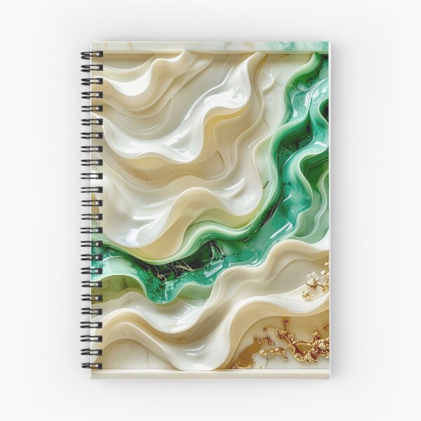 Item preview, Duality of Ivory Marble and Jade Waves designed and sold by Vicky Brago-Mitchell®.