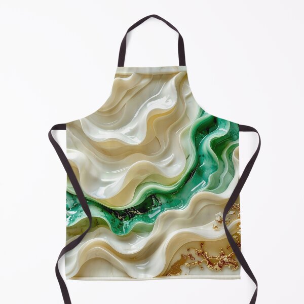 Item preview, Duality of Ivory Marble and Jade Waves designed and sold by Vicky Brago-Mitchell®.