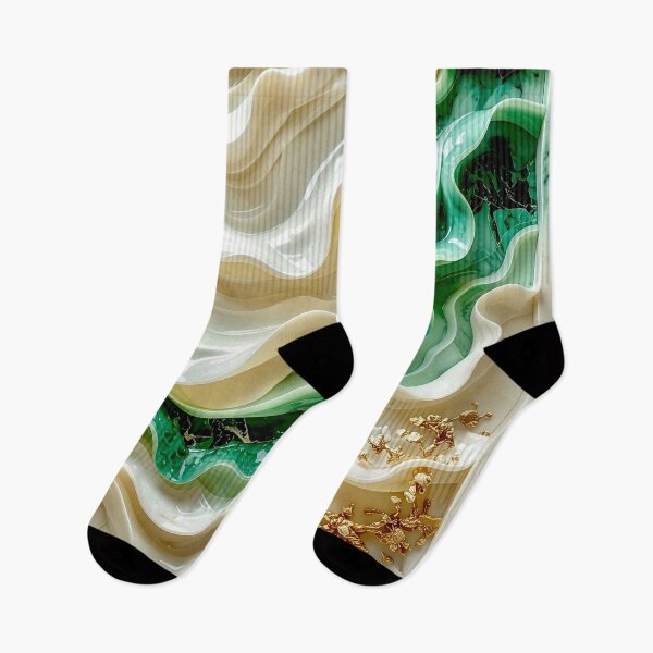 Item preview, Duality of Ivory Marble and Jade Waves designed and sold by Vicky Brago-Mitchell®.