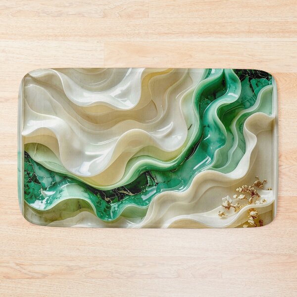 Item preview, Duality of Ivory Marble and Jade Waves designed and sold by Vicky Brago-Mitchell®.