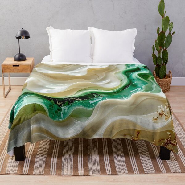 Item preview, Duality of Ivory Marble and Jade Waves designed and sold by Vicky Brago-Mitchell®.