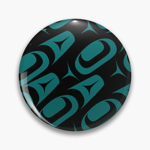Item preview, Abstract Formline Shapes Teal and Black designed and sold by Lou-ann Neel.