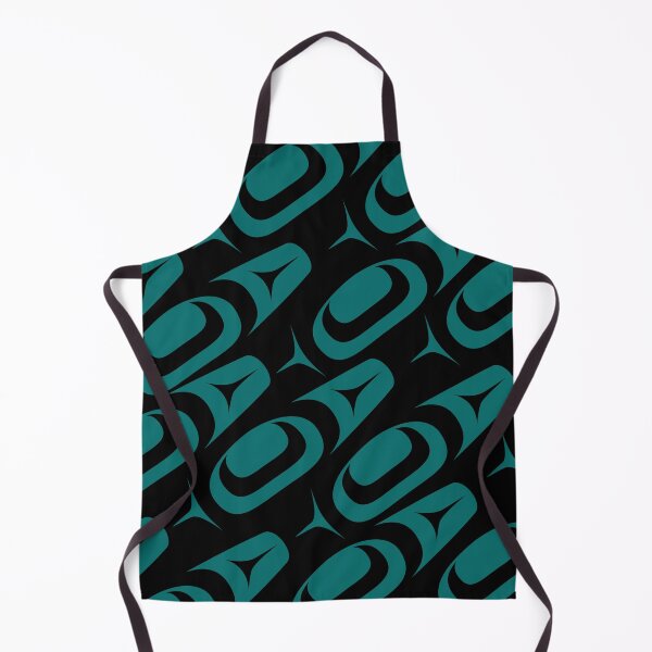 Item preview, Abstract Formline Shapes Teal and Black designed and sold by Lou-ann Neel.
