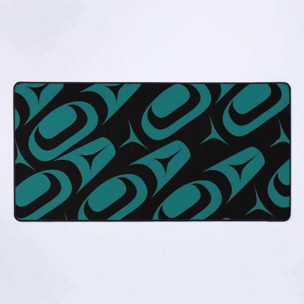 Item preview, Abstract Formline Shapes Teal and Black designed and sold by Lou-ann Neel.