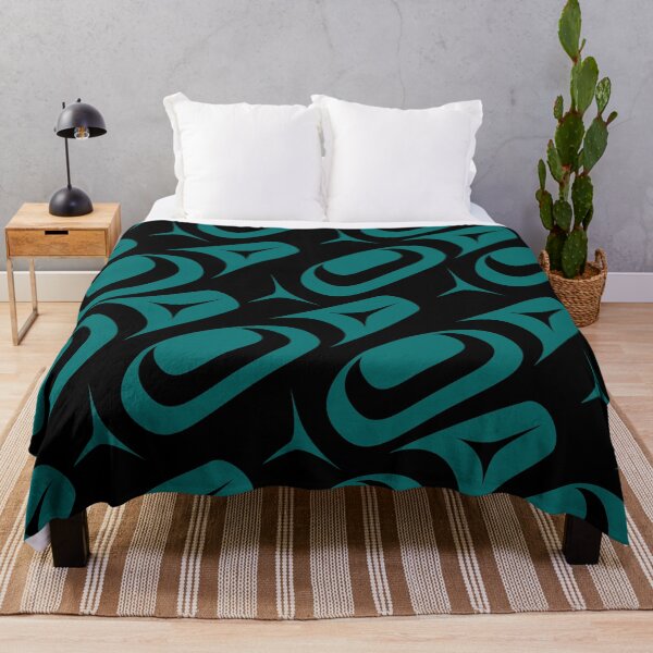 Item preview, Abstract Formline Shapes Teal and Black designed and sold by Lou-ann Neel.