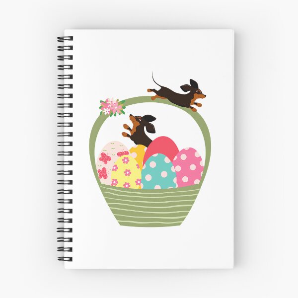 Item preview, Dachshund Dog With Easter Eggs In Basket designed and sold by Jayne-eSiovbt.